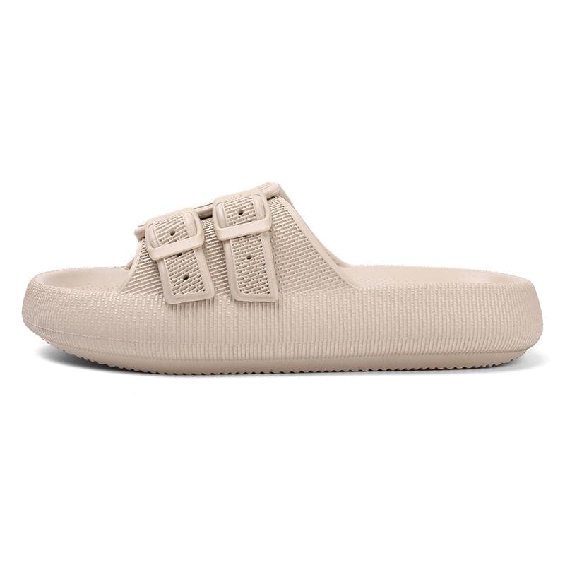 Thick Platform Cloud Slippers Women Fashion Buckle Soft Sole Pillow Slides Sandals Woman 2024 Summer Beach Non-Slip Flip Flops 37-38