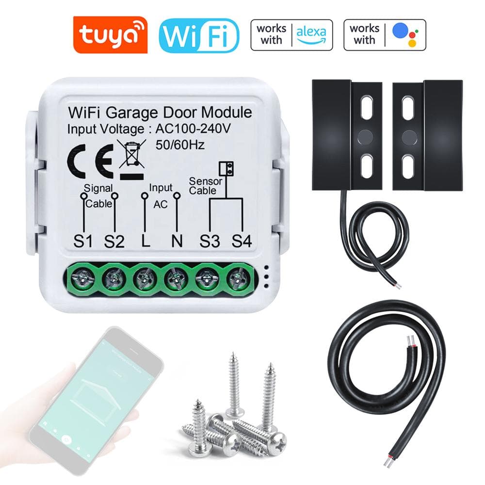 Tuya WiFi Garage Door Opener Controller Mobilephone Remotely APP Control Compatible with Alexa multicolour