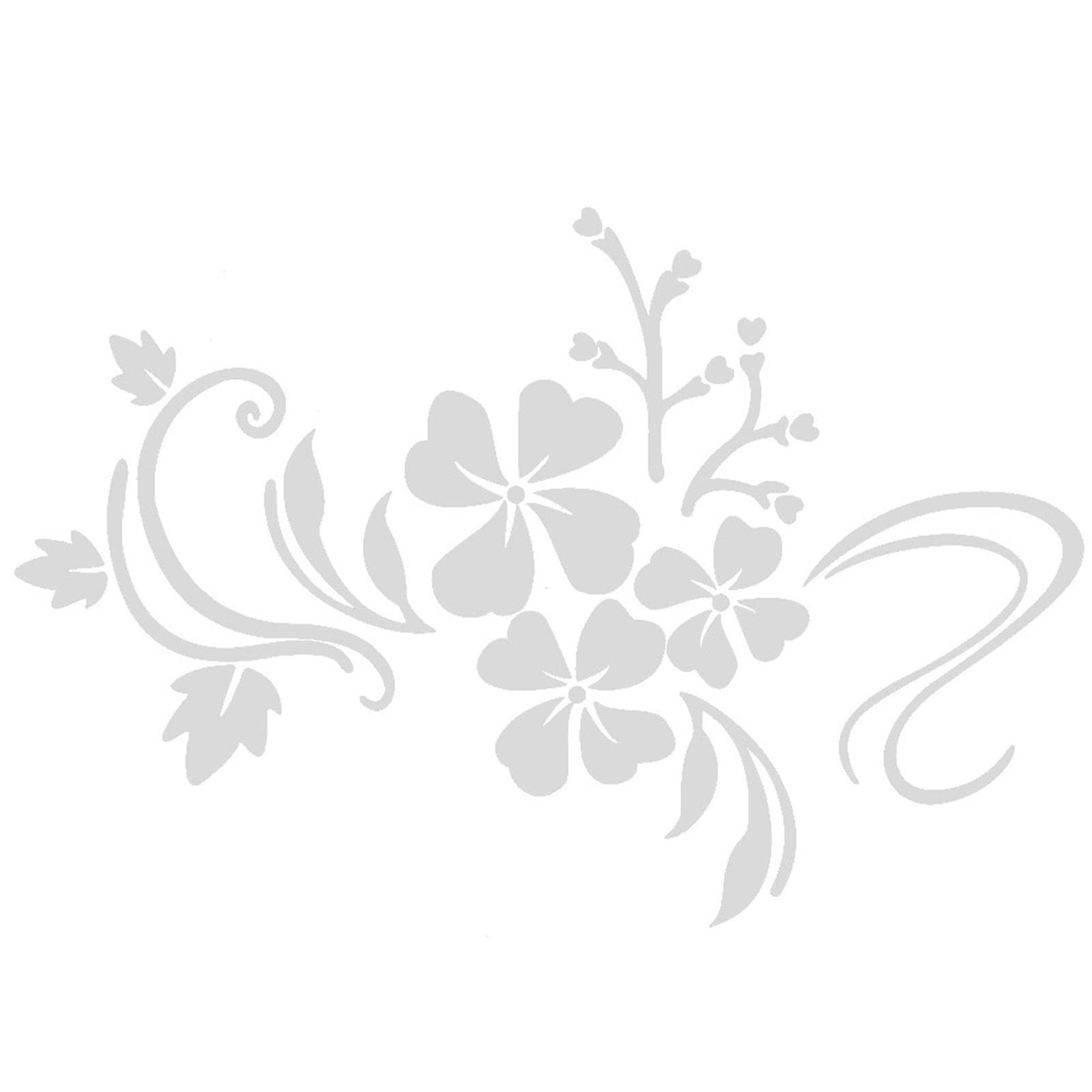 Home Parlour Room Mirror Plastic Flower Art Removable Wall Sticker Decoration Decal Silver Silver