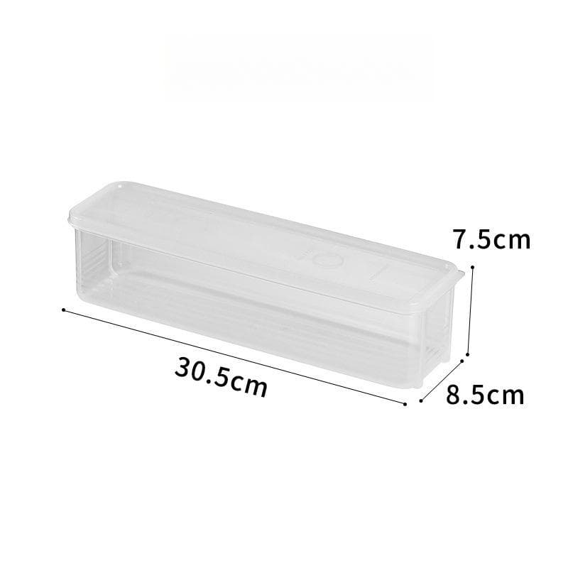 Noodle Storage Box Kitchen Noodle Spaghetti Container Home Cereal Preservation Storage Box with Cover Refrigerator Storage Box white