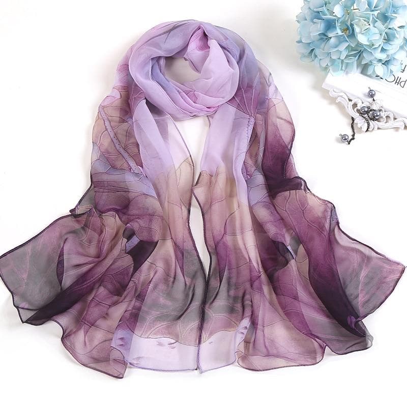Fashion Spring Summer Women Floral Printing Beach Silk Scarf Shawls Female Long Wraps Beach Sunscreen Hijab
