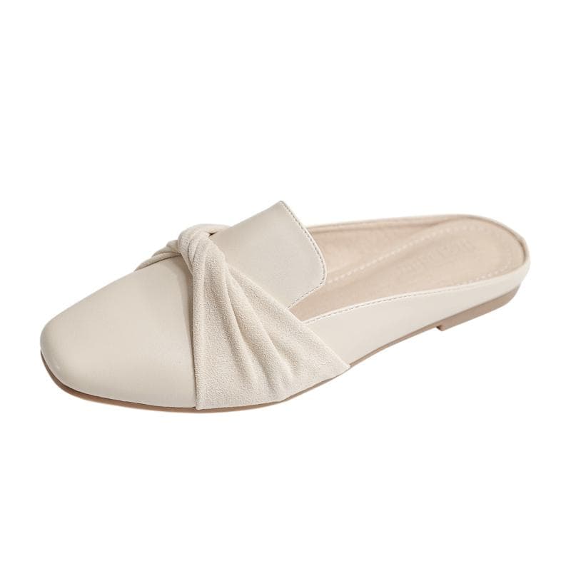 Bow Women' Shoes Plus Size Women Slippers Sexy Slip on Flat Shoes Casual Muller Street Leisure Slides Casual Shoe Outdoor 35