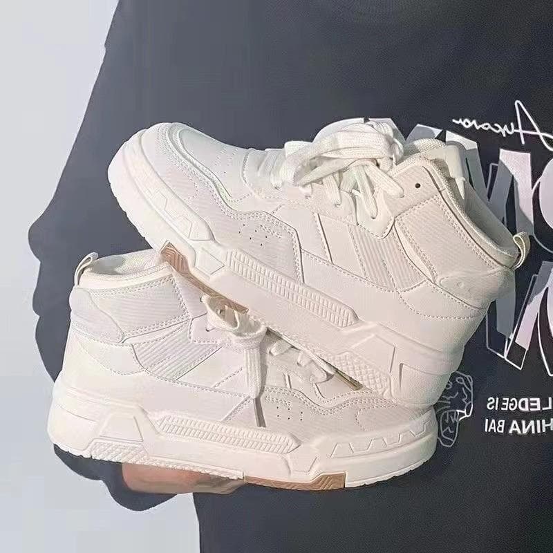 High Top Fashion Shoes Women's Vulcanized Shoes New Autumn Platform Casual Shoes Female Sports Shoes 40 white