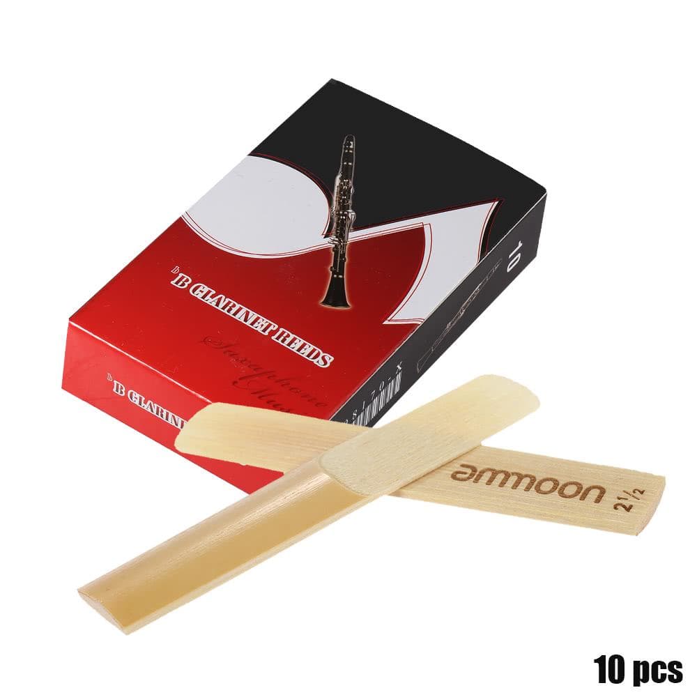 ammoon 10-pack Pieces Strength 2.5 Bamboo Reeds for Bb Clarinet Accessories
