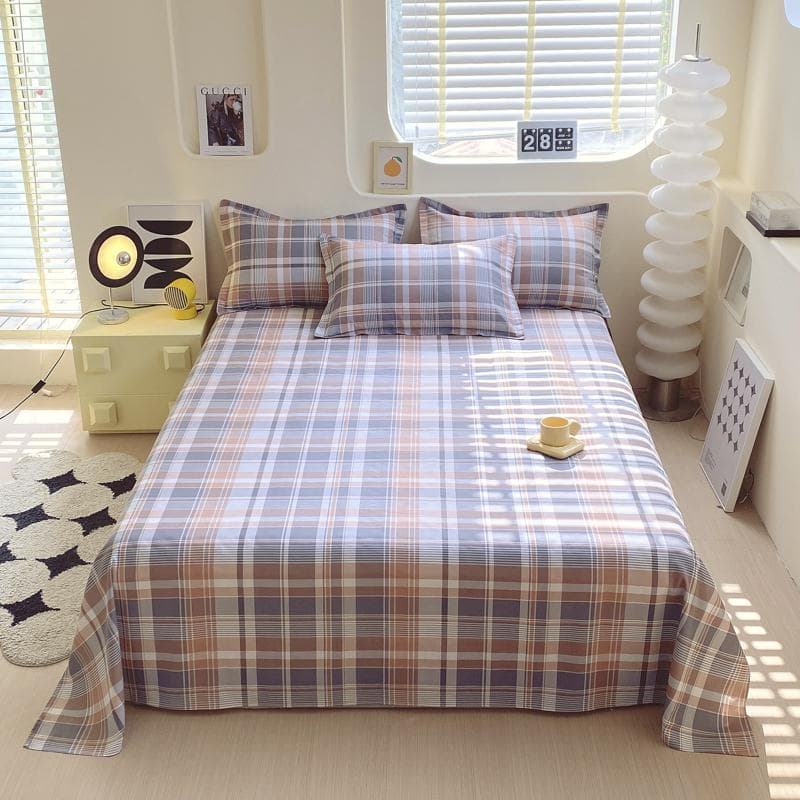 100% Cotton Bed Sheet Plant Flowers Printed Single Double Top King Sheets Pure Cotton Single Size Kids Bed Linen (No Pillowcase) 130x230cm 1pcs