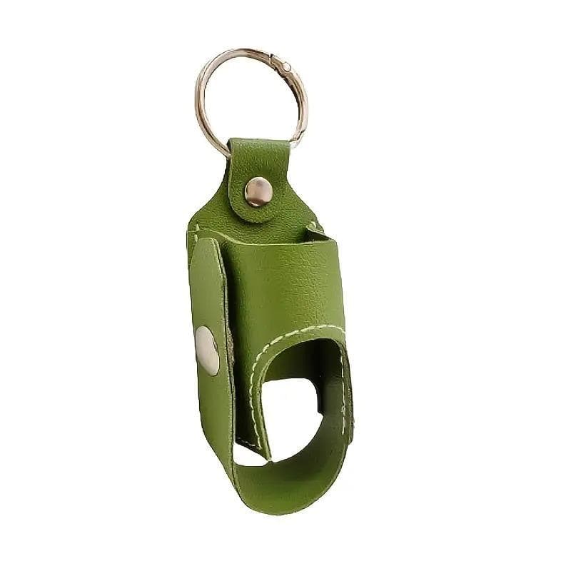 Cough Spray Bottle Cover Portable Mini PU Leather Cover for Adults Inhaler Storage Bag green