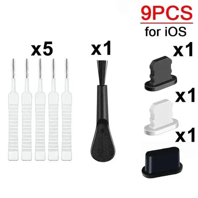 Metal USB C Dust Plug for IPhone 16 15 Pro 14 13 Samsung Xiaomi Android Charging Port Protector Cap Cleaning Brush Cleaner Set