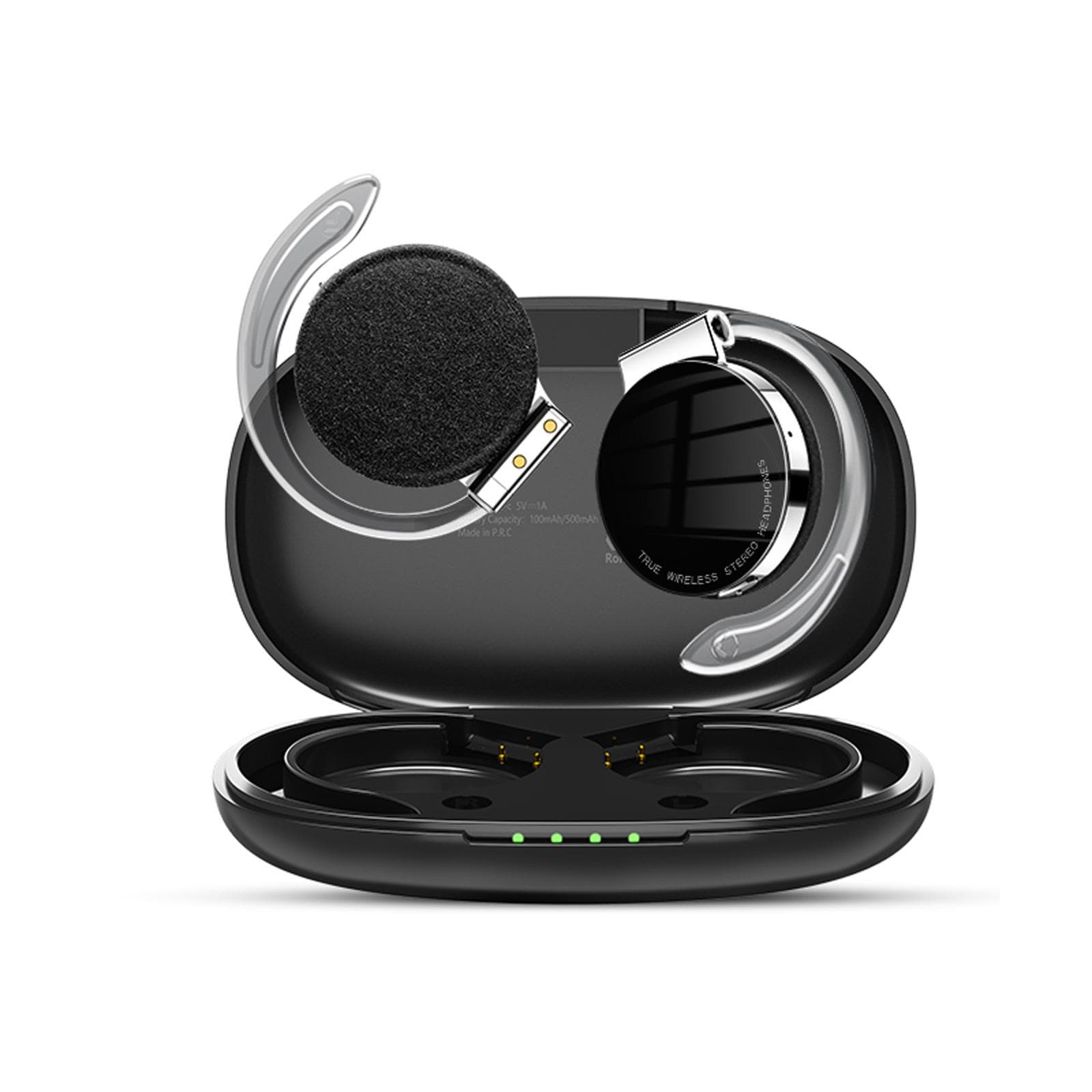 F2 True Wireless Headphones BT 5.2 Ear Hook Earphone with Dual Mic Twins Sports Headset with black