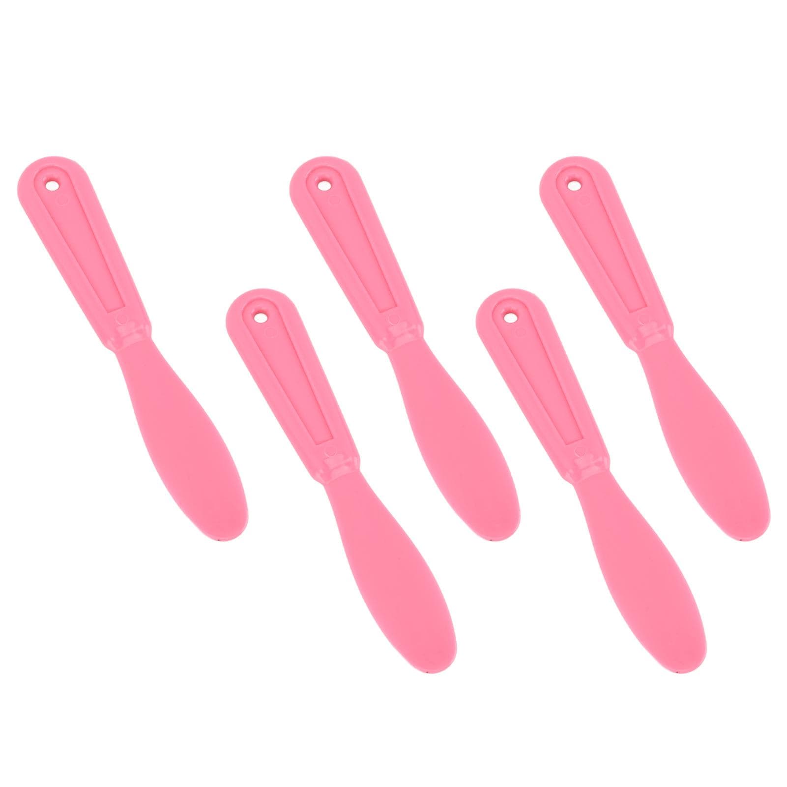 5PCS Plaster Spatula Plastic Ergonomic Design Easy to Clean Wear Resistant Mixing Stirring Spatula rose red