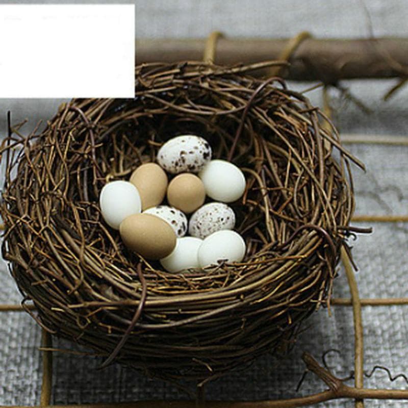 1Set Micro Landscaping Cane Handmade Bird Nest Bird Egg Air Pineapple Simulated Shooting Props