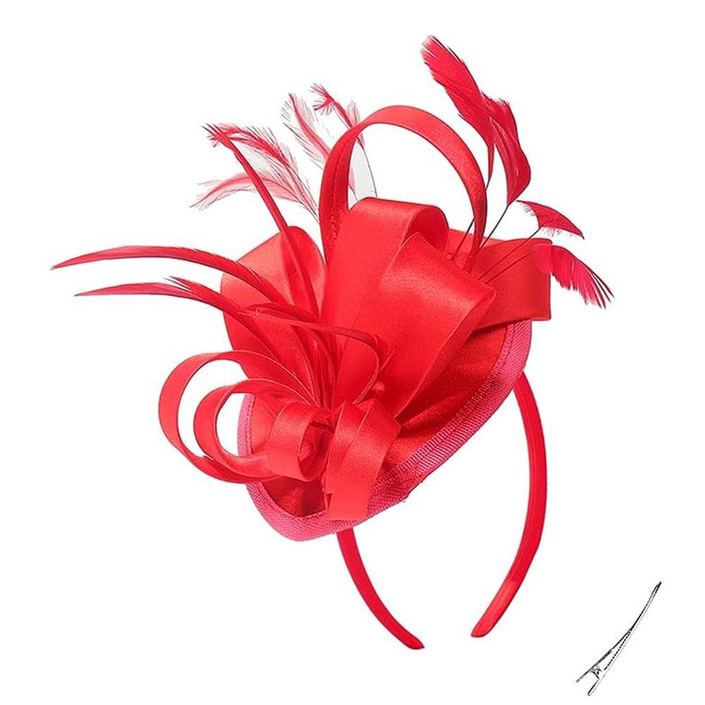Fascinators for Women Tea Party Hat Headband Derby Wedding Church Bridal Cocktail Feathers Hair Clip