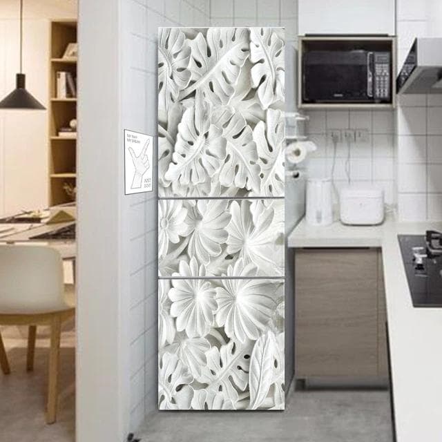 Kitchen Vinyl Refrigerator Stickers Self-adhesive Fridge Wallpaper Door Cover Coffee Jungle Ball Decoration Poster Mural 3d Film 60x180cm(1pcs)