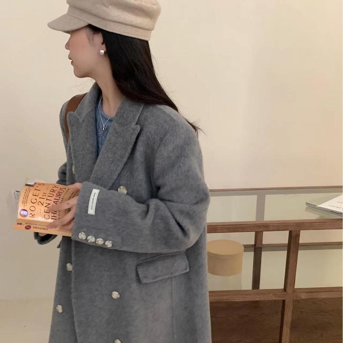 Double-sided Wool Coat, High-end Women's Long Coat M