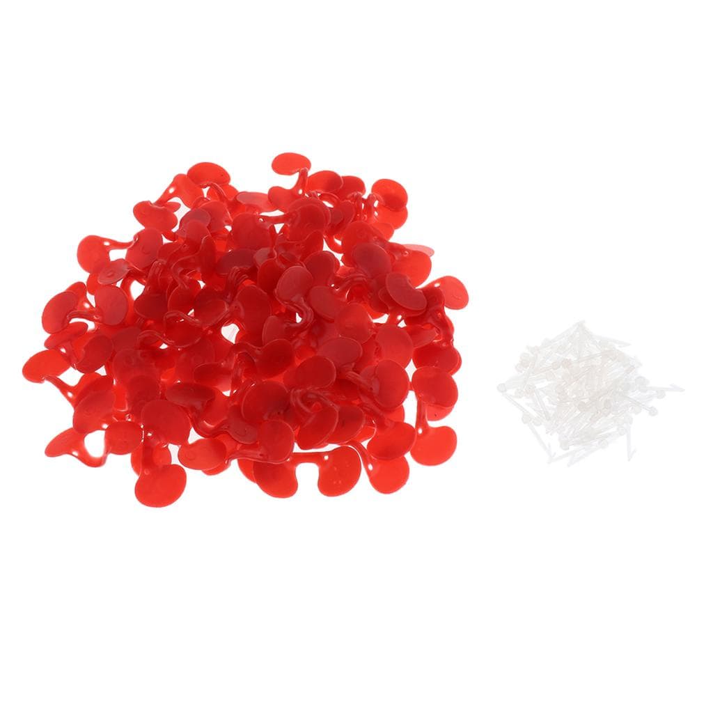 100 Pcs Pinless Peepers Chicken Pheasant Poultry Blinders Spectacles Glasses 5.4x2.3cm red
