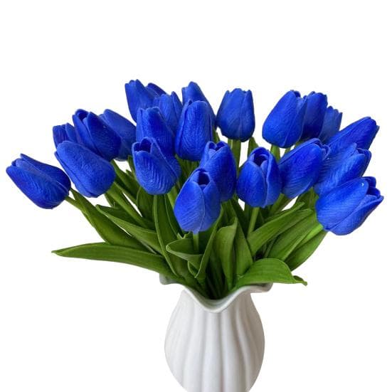 Blooming Bouquet 10Pcs/Set Faux Tulip Flowers Gift Photograph Prop Homen Decor dark blue
