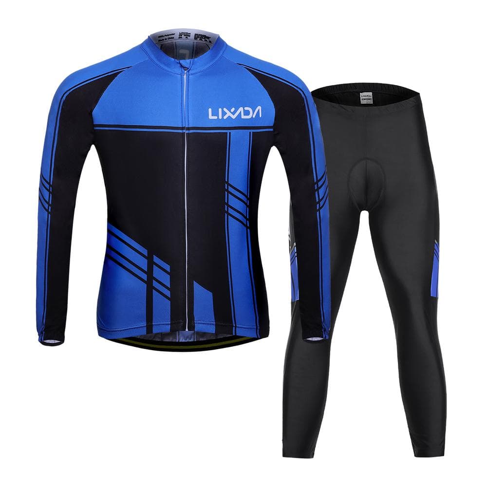 Lixada Men's Cycling Clothing Set Autumn Winter Long Sleeve Windproof Cycling Jersey Coat Jacket XL