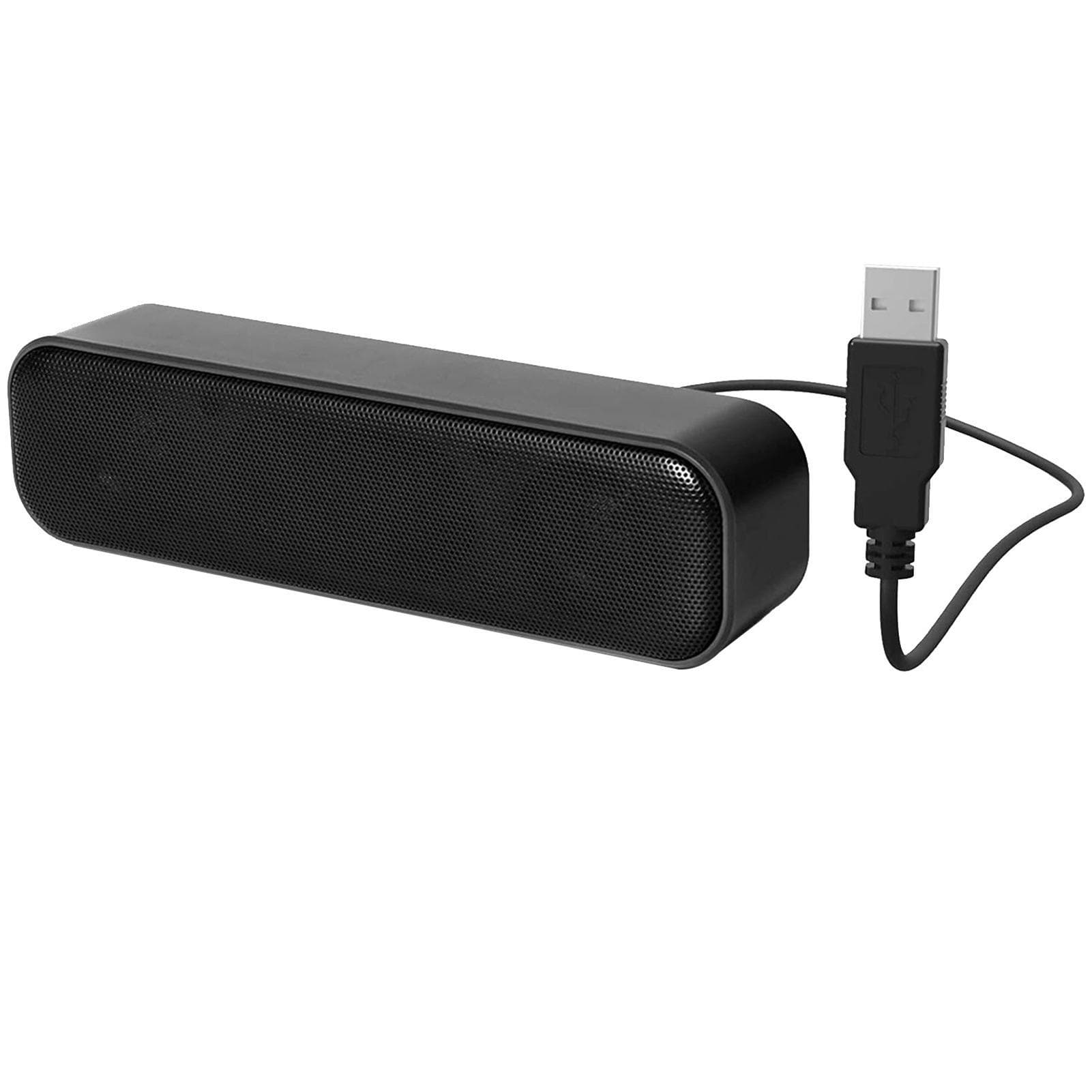 Mini Computer Speaker Wired USB Desktop Stereo Speaker Audio Decoding Dual Channel Player Sound Bar black