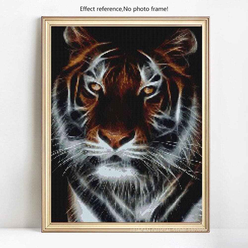 DIY Diamond Painting Full Round Tiger Diamond Embroidery Mosaic Full Display Picture 20X30CM