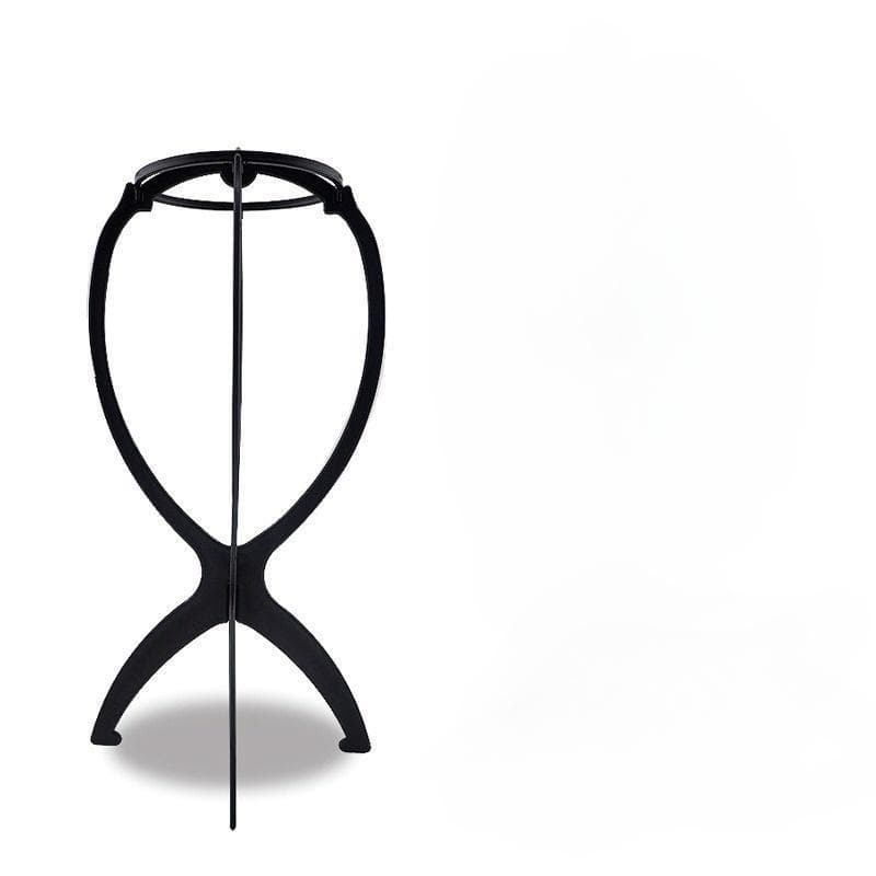Plastic Folding Stable Durable Hat Display Wig Stand Mannequin Head Stand Portable Folding Beauty Hair Accessories Wig Stand black