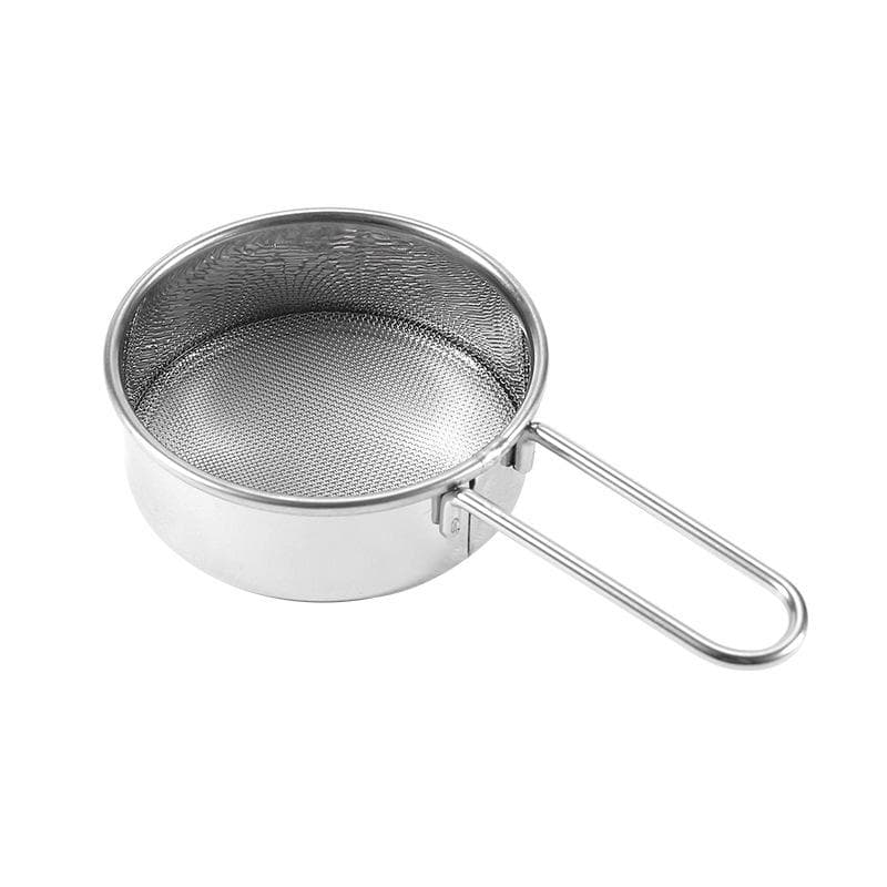 Stainless Steel Fine Mesh Flour Sieve Powdered Sugar Duster Flour Dispenser Shaker For Matcha Chocolate Powder Baking Supplies silver