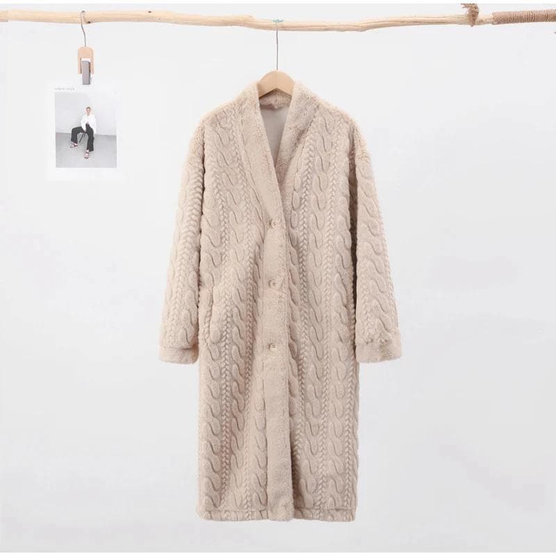 Thick Knitted Loose Coat Women's Coat Full Sleeve Single Breasted Women's Warm Long Cardigan Sweater Winter Mink Coat L