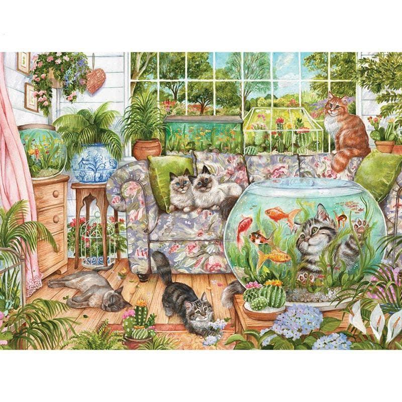 5D DIY Diamond Painting Cute Cats Embroidery Mosaic Cross Stitch Rhinestone Decor 20X30CM