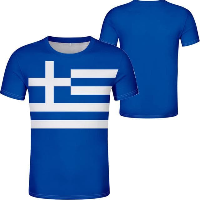 Hellas T-shirt For Men's Geometric Line Greece Flag National Emblem Printed Men's T-Shirt Large Street Casual Men's T-Shirt M