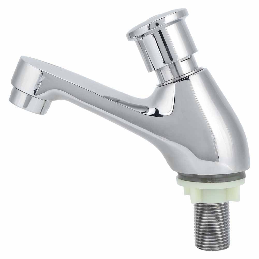 G1/2 Copper Time Delay Faucet Basin Sink Water Tap for Home Kitchen Bathroom Public Places