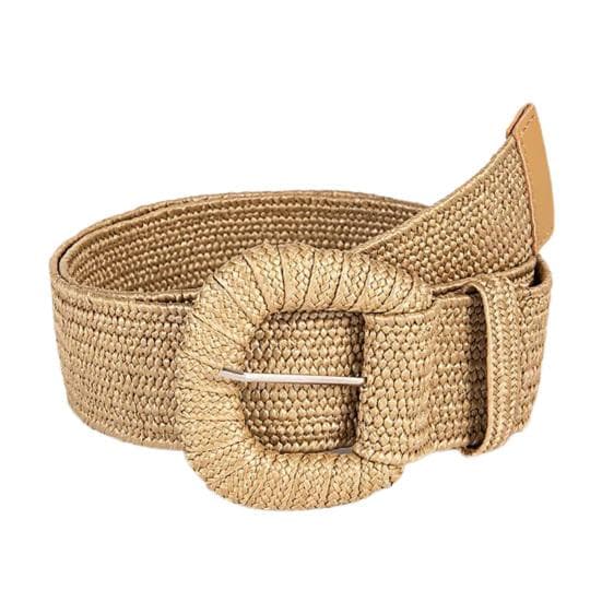 Straw Waist Belt Retro Bohemian Wide Handmade Pin Buckle Summer Women Pants Dress Belt Waistband Daily Use coffee