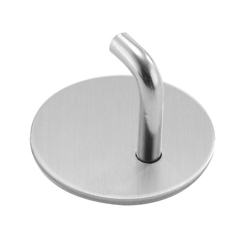 Wall Hooks Self Adhesive Stainless Steel Wall Hook Towel Clothes Holder Key Hanger Rack Home Bathroom Kitchen Storage Hook silver