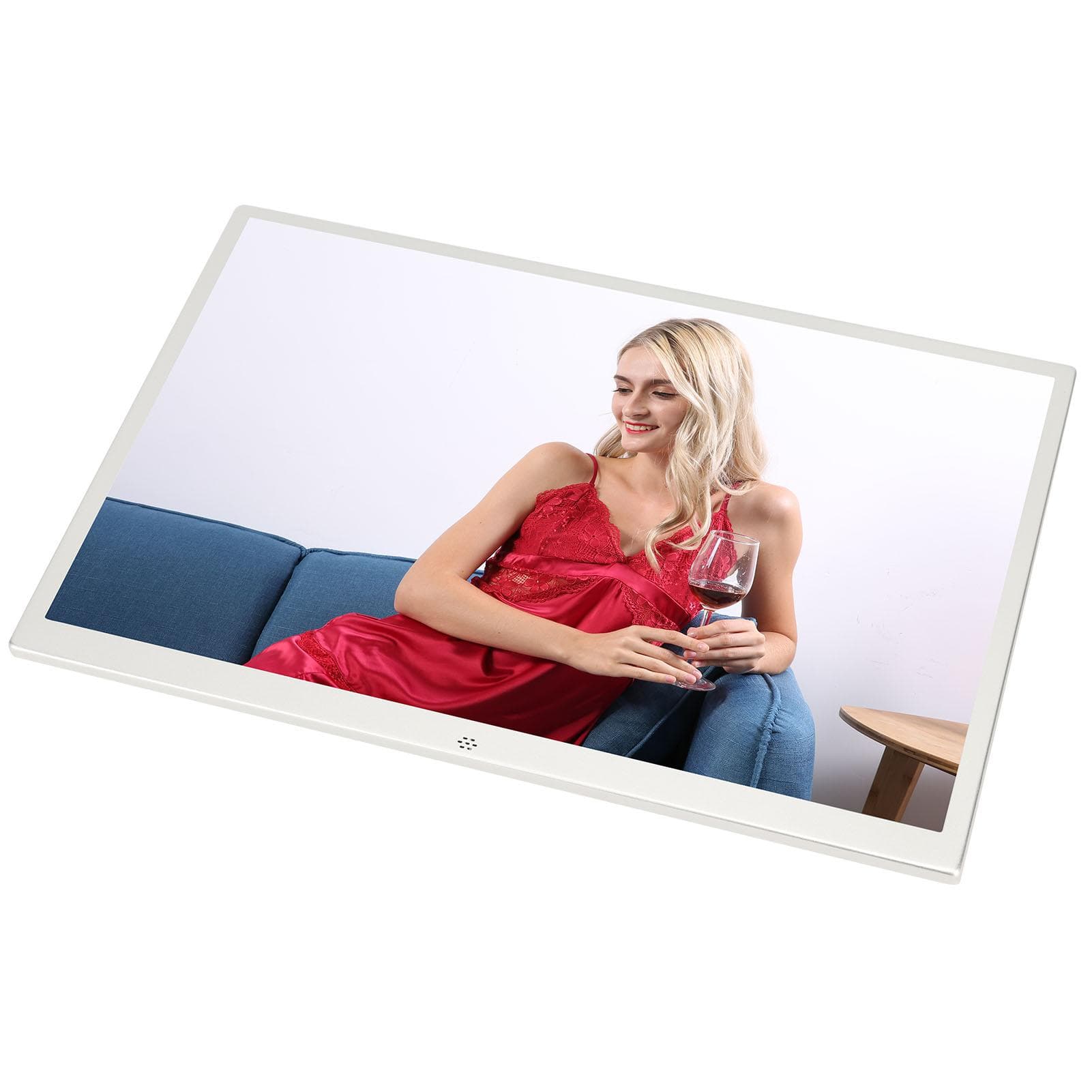 17 Inch Digital Photo Frame Multifunctional Aluminum Alloy 1080P Electronic Photo Frame Video EU Plug