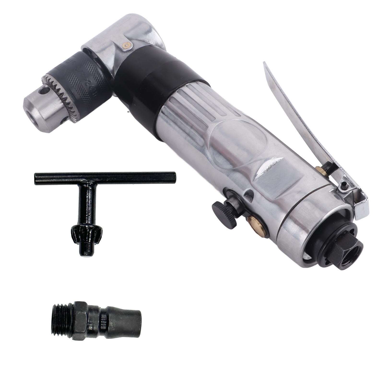 Air Angle Reversible Drill 90 degrees Pneumatic Drilling Super Power Tool with Wrench