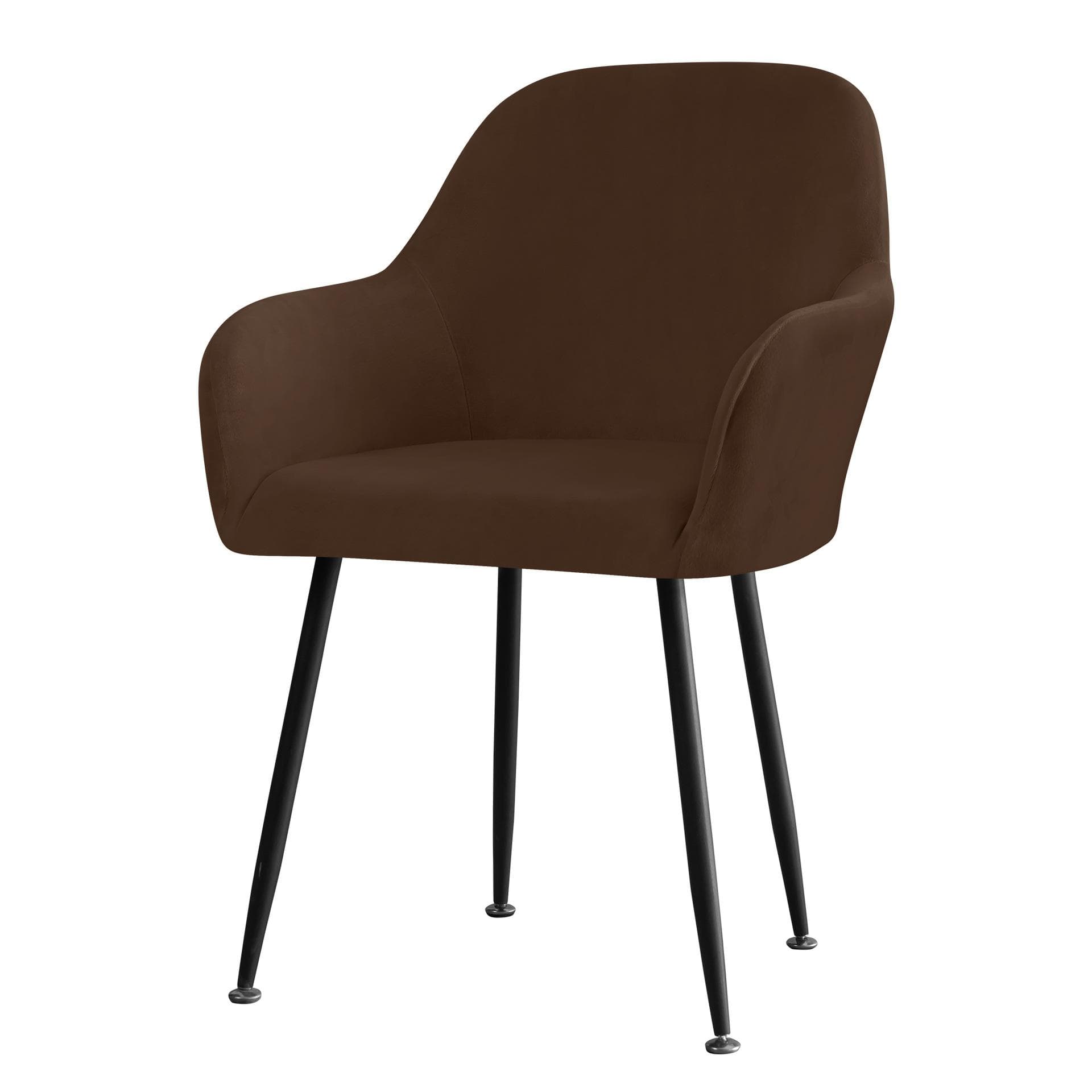Nordic Soft Velvet Dining Chair Cover Stretch High Armchair Covers Elastic Anti-slip Chair Slipcover for Office Hotel Wedding 1PC dark coffee