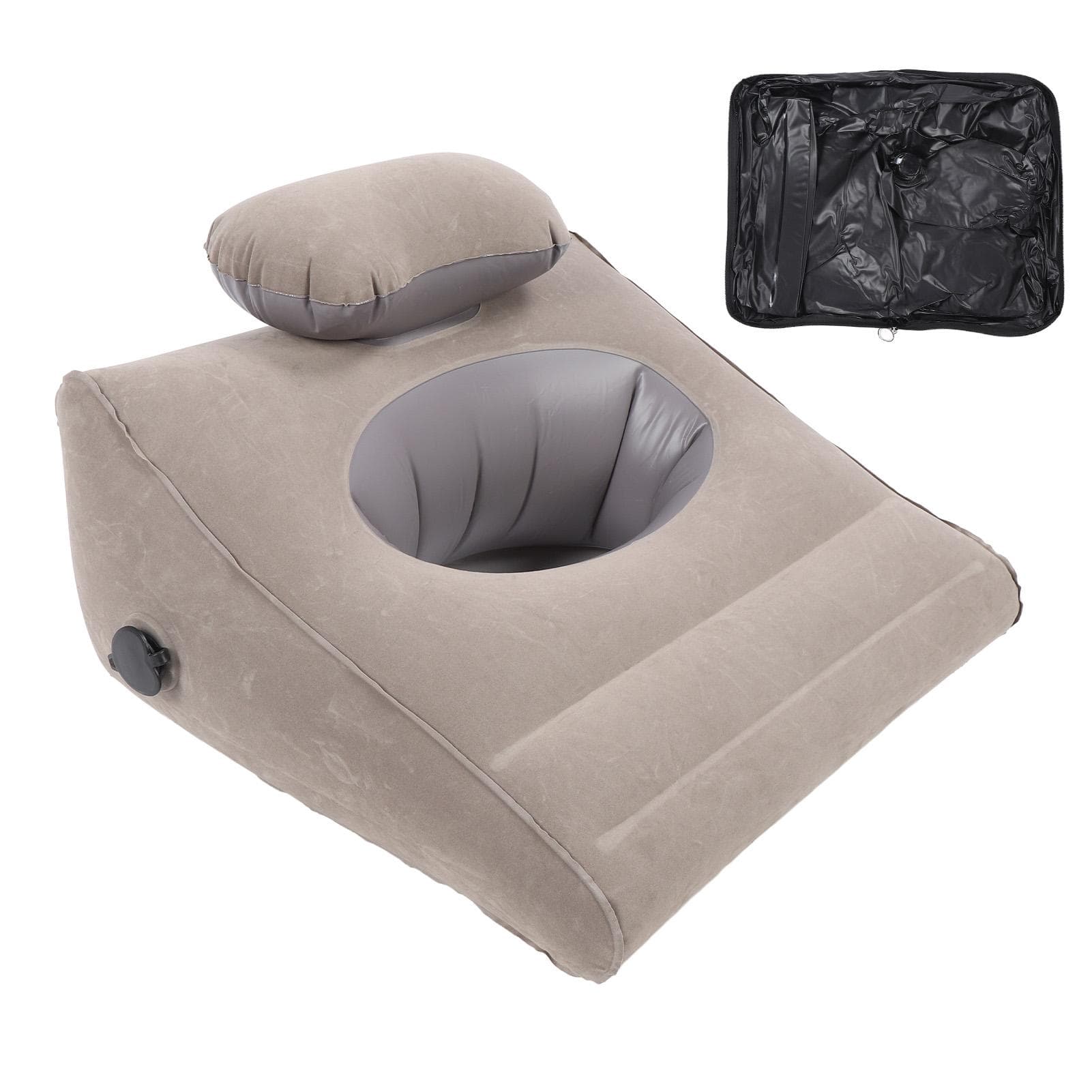 Inflatable Leg Elevation Pillow PVC Flocking Ergonomic Inflatable Leg Rest Wedge for Reading