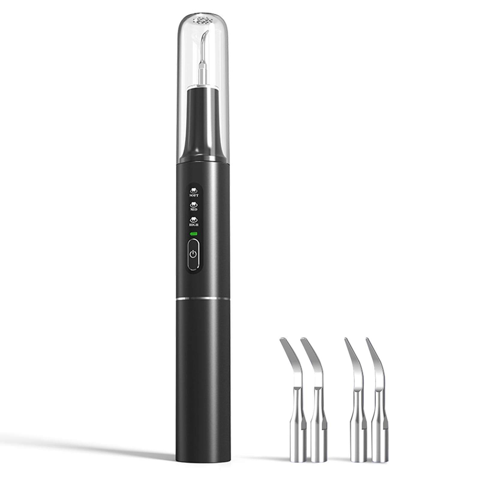 Ultrasonic Dental Cleaner with LED Light Home Use Teeth Cleaner Portable Dental Scaler Electric black