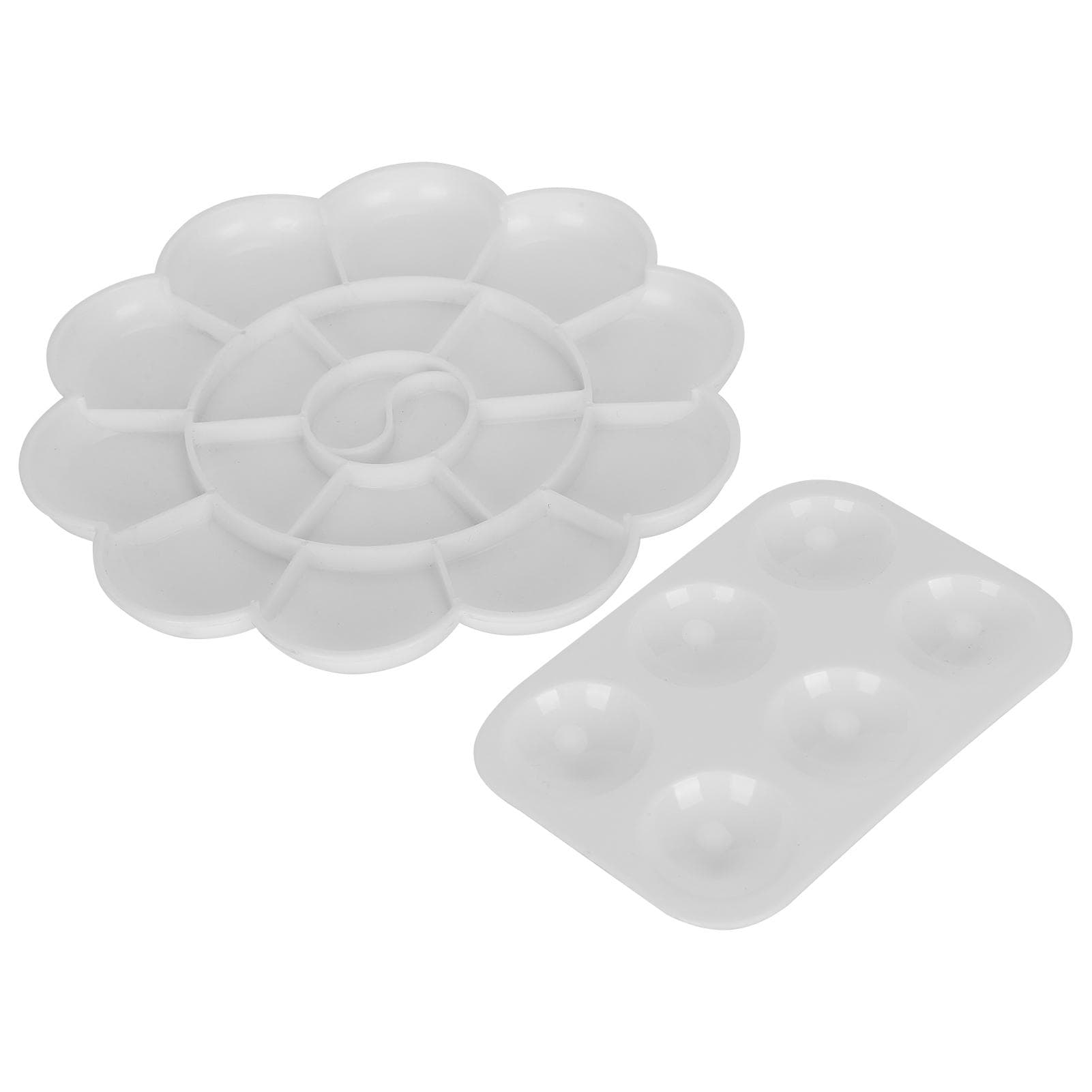 2Pcs Paint Palette Thicken Plastic Pigment Separation Plate Child Graffiti Art Supplies