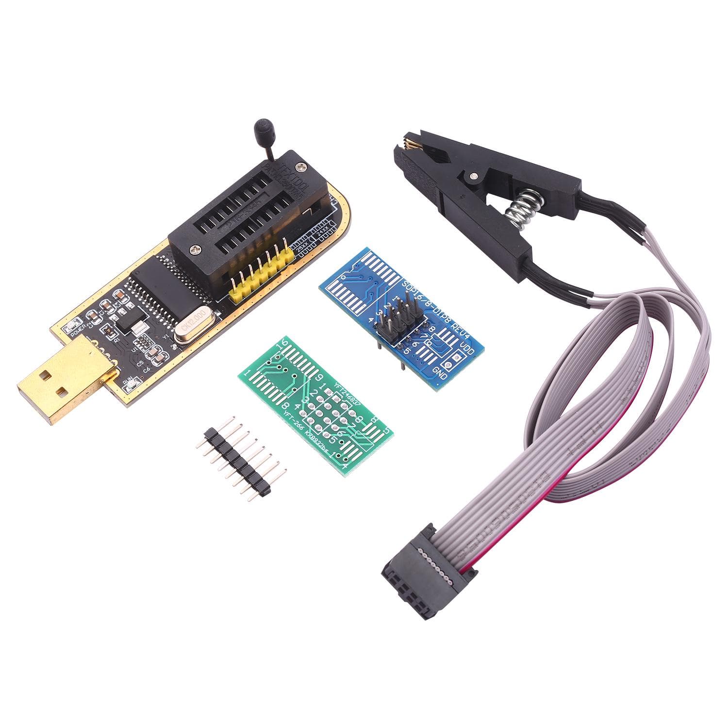 CH341A USB Programmer EEPROM BIOS Flasher Programmable Logic Circuits with SOP8 Flash Clip Suitable