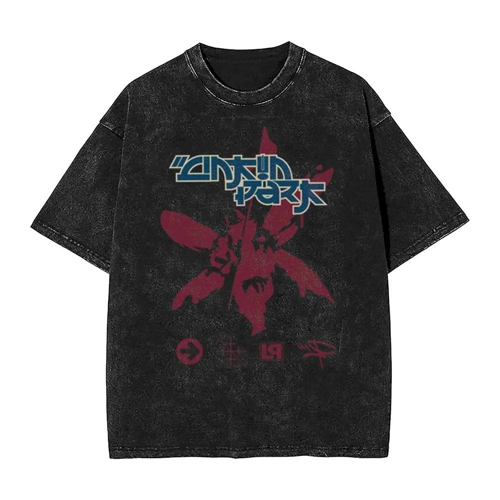 Men Washed T Shirt Casual Linkin Meteora 20th Anniversary Park Vintage tees Oversized Comfortable Streetwear 2XL