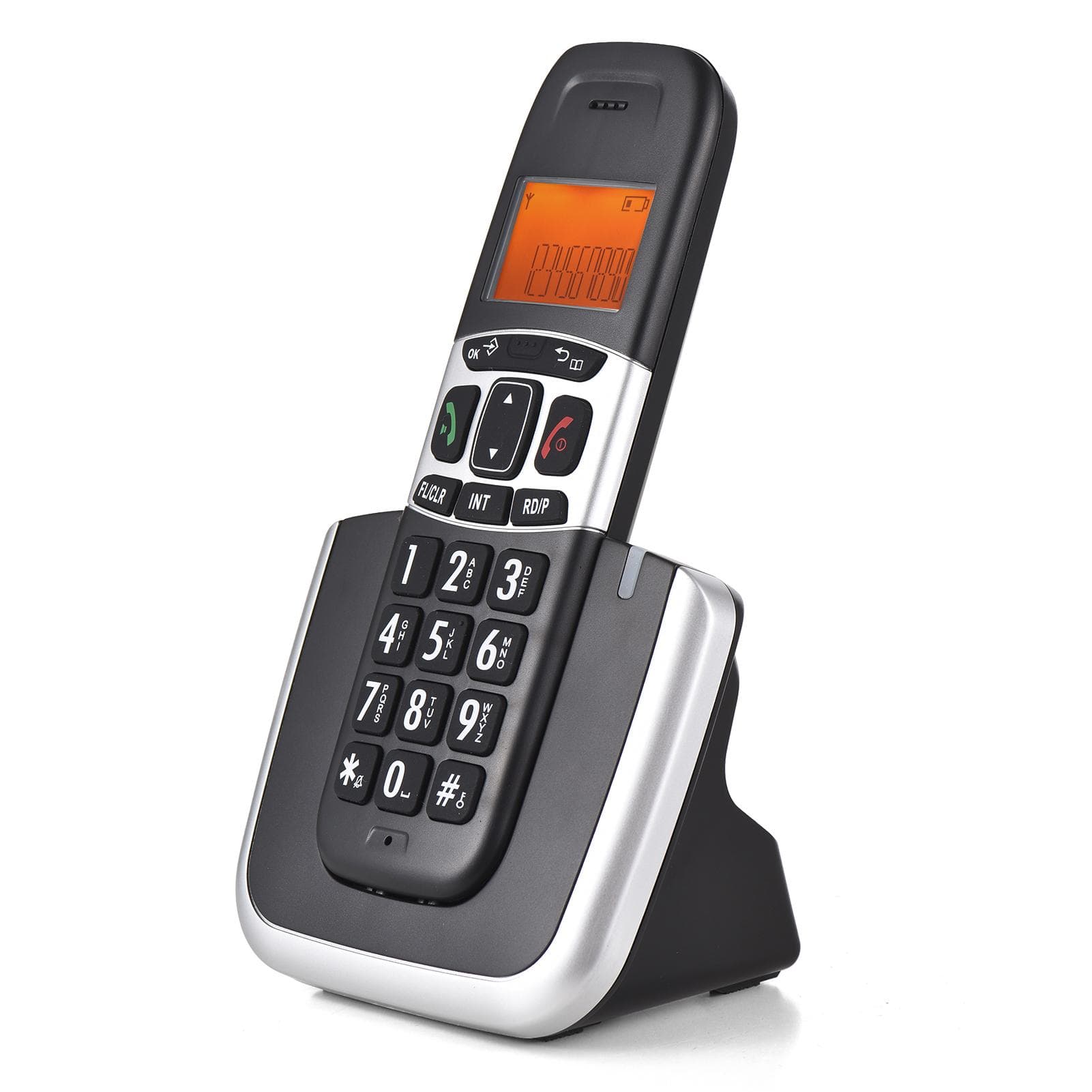 Bisofice Expandable Cordless Phone System with 3 Lines Display Support 5 Handsets Connection Call UK Plug