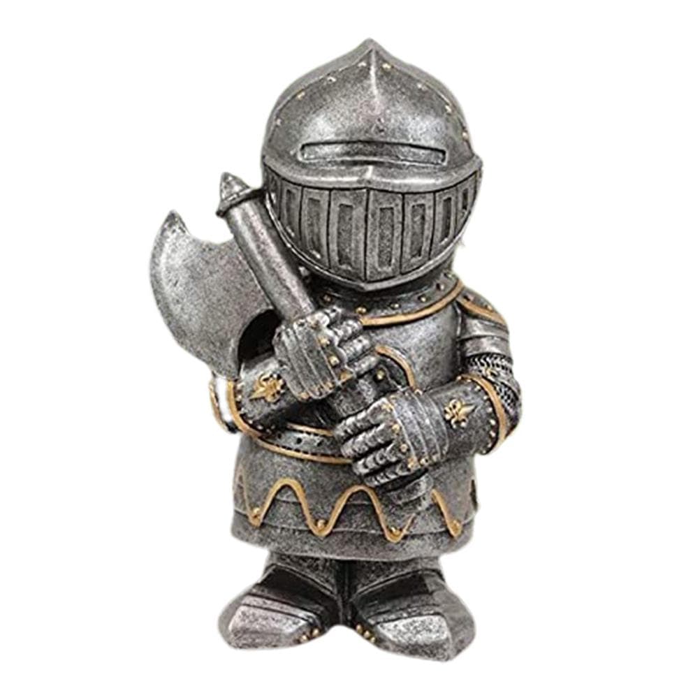 Garden Statue Knight Dwarf Guard Armor Miniature Knights Sculpture for Home Garden Decor Style 2