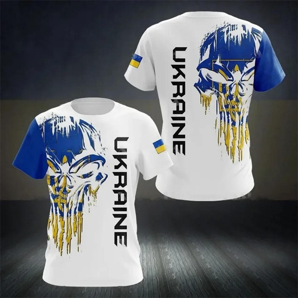 Fashion New Ukrainian Flag Graphic 3D Print T-shirt Ukrainian Emblem Men’s Sports Tops National Day Gifts Personalized Tee 6xl