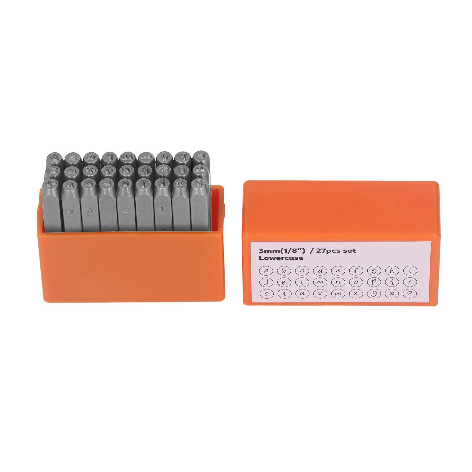 27 Pcs Metal Stamps Orange High Carbon Steel Metal Lowercase Letter Punch Stamp Set for Jewelry