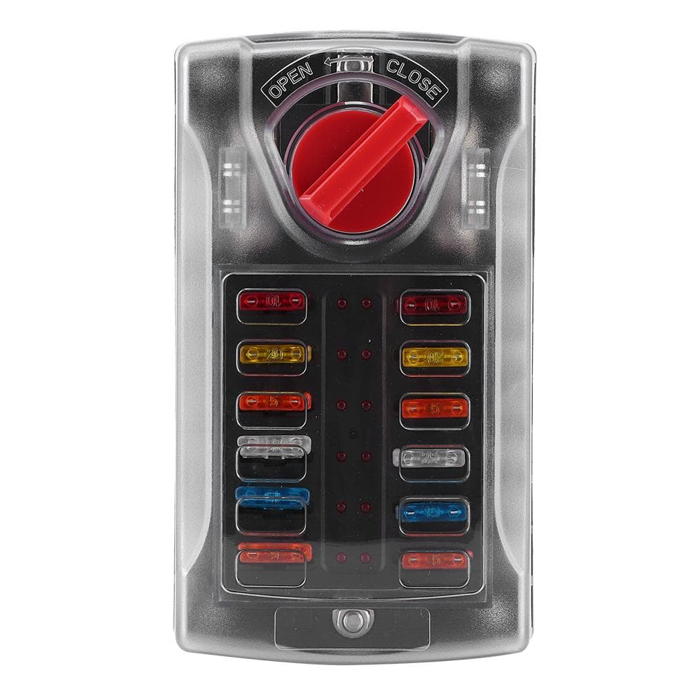 12 Circuits Fuse Box Indicator Light Use Car Yacht Universal Marine Boat Dustproof
