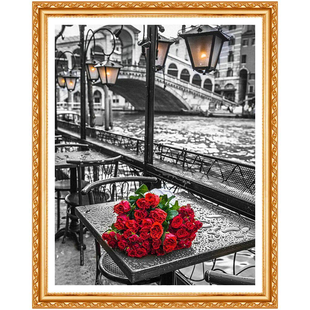 5D DIY Diamond Painting Flower Cross Stitch Floral Diy Diamond  Landscape Paris Eiffel Tower Diamond 20X30CM