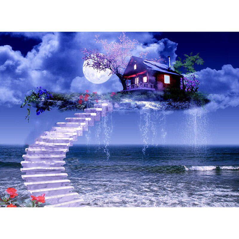 5D DIY Diamond Painting Air Night View Embroidery Cross Stitch Rhinestone Mosaic Painting Decor 20X30CM