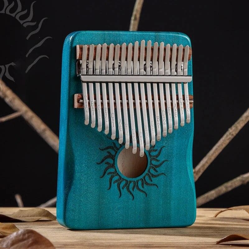 Hluru Kalimba 21 Keys Musical Instrument Full Wood Maple Kalimba 17 Keys with Sound Hole Mbira For Beginner 17 keys blue