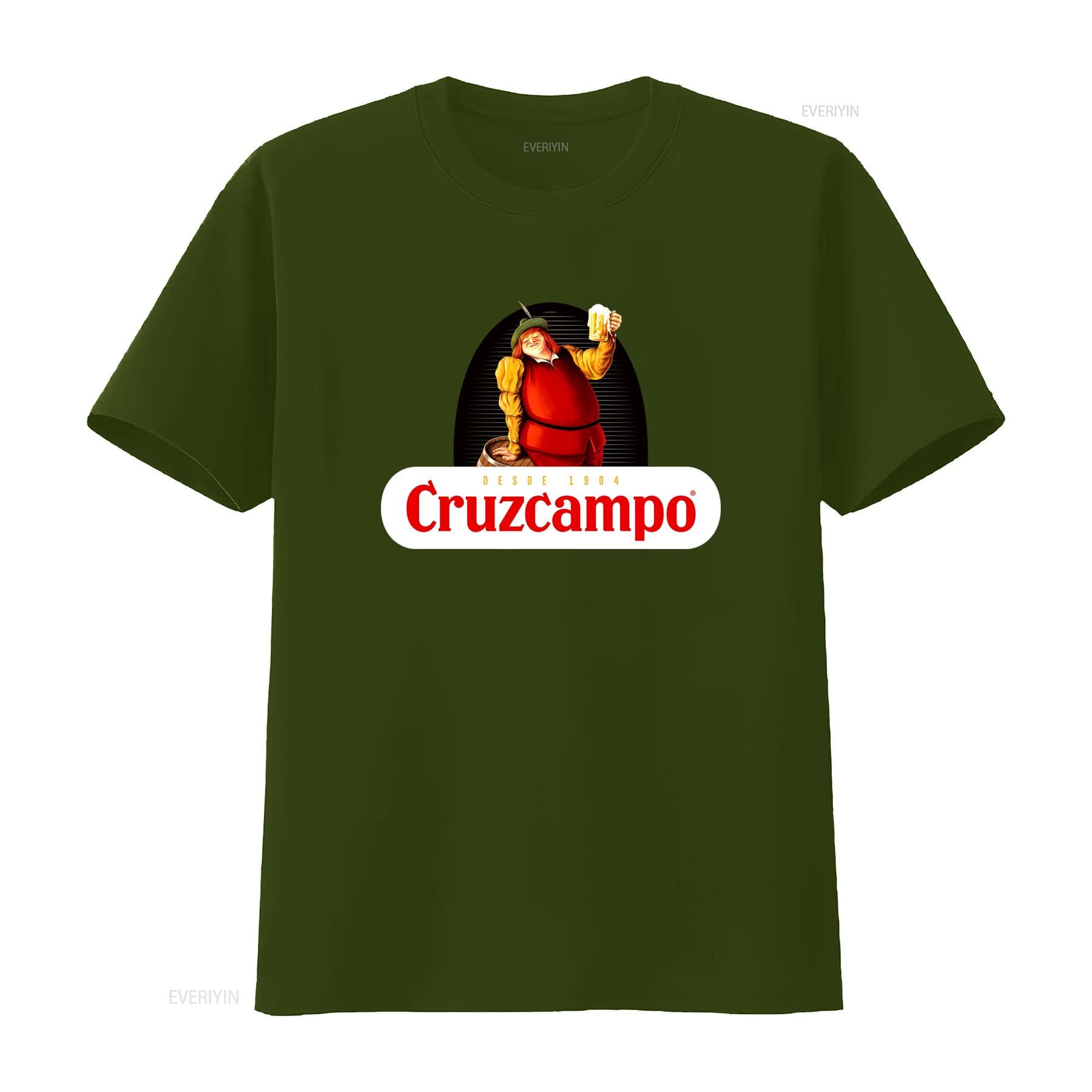 Cruzcampo Vintage Beer Lover T Shirt Classic Cotton for Perfect Christmas vintage Washed Top For Everyday Wear homme Versatile L