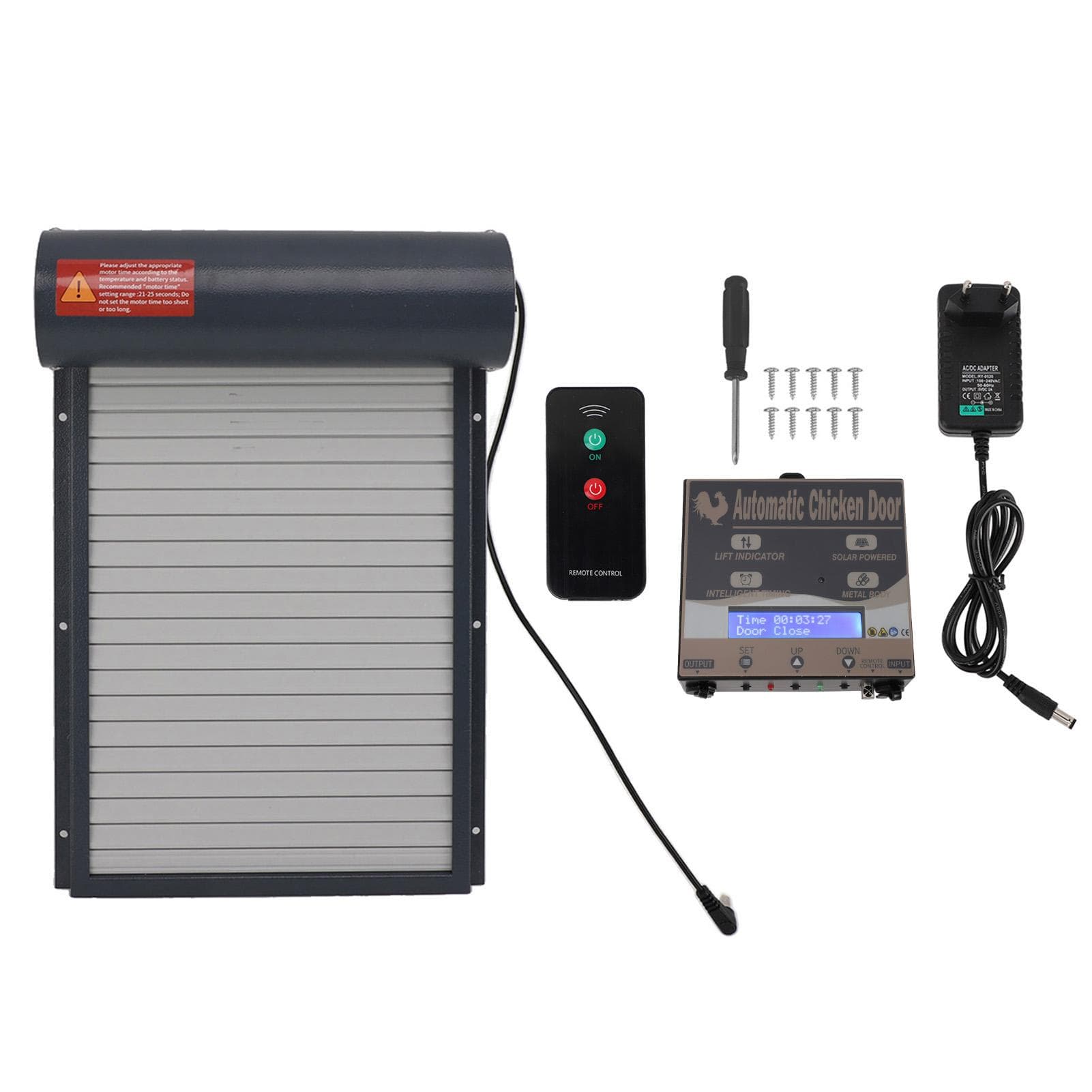 Automatic Chicken Coop Door Opener with Timer Light Sensor 100?240V Gray Automatic Poultry Door for