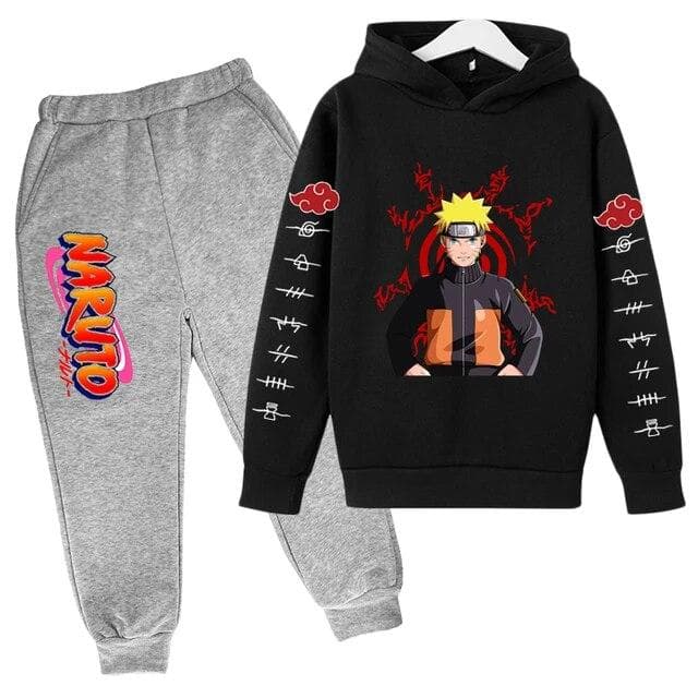 Naruto Hoodie Kids Clothes Boys Hoodies Avatar Kakashi Harajuku Loose Sweatshirts Top Autumn Spring O Neck Kids Pullover Sets 140