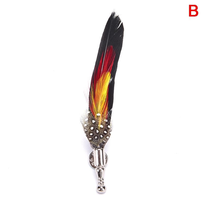 Handmade Peacock Pheasant Feather Brooch Hat Lapel Pin Set Wedding Accessories